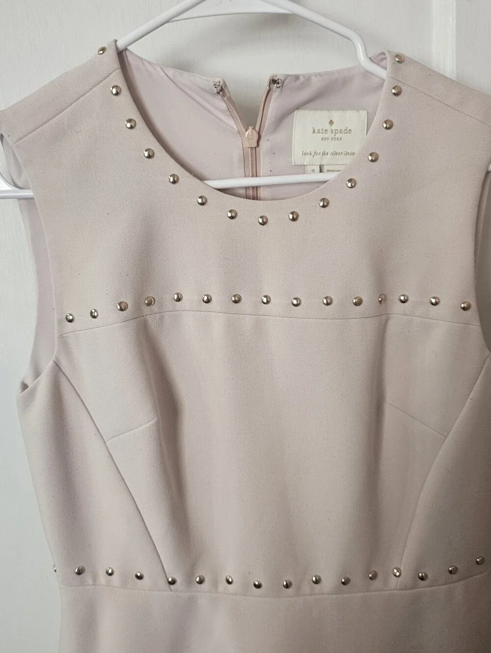 Kate Spade Light Pink A Line Dress With Gold Studs, Sz 6, Great Condition